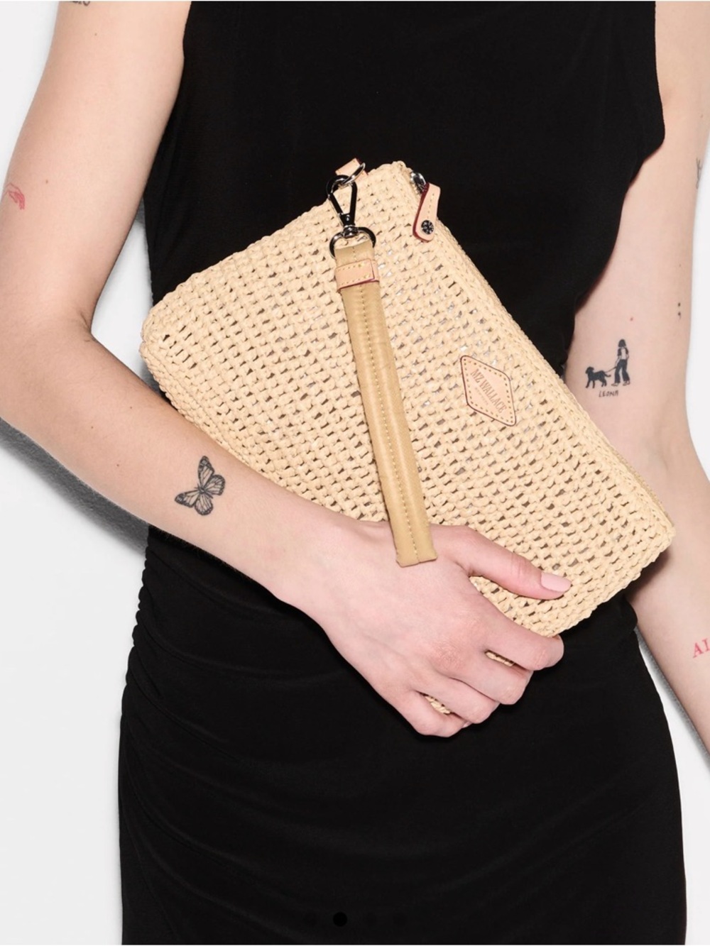 MZ Wallace Crochet/Camel Crochet Clutch Wristlet - Picture 6 of 9